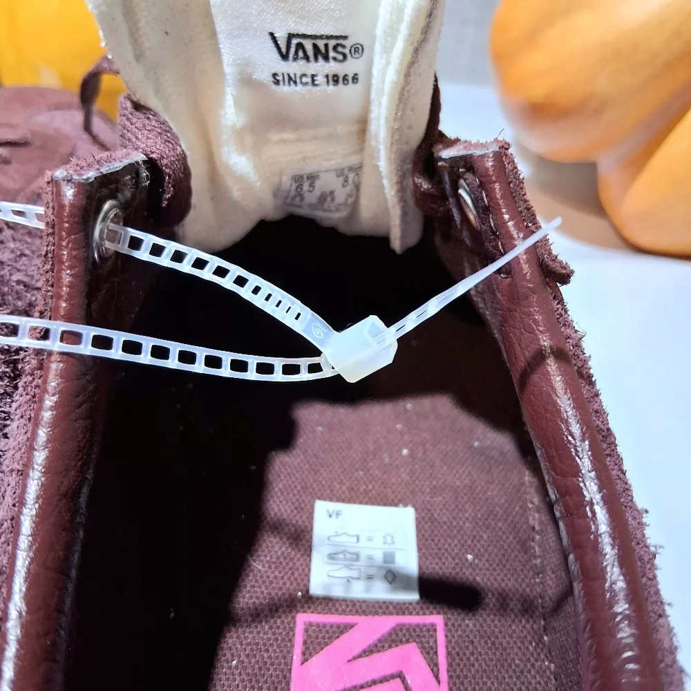 Vans Maroon Suede Sneakers with Pink Side Stripe